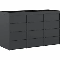 vidaXL Wheelie Bin Opbevaring til 3 Affaldscontainere Antracit