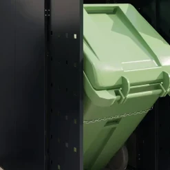 vidaXL Wheelie Bin Opbevaring til 3 Affaldscontainere Sort