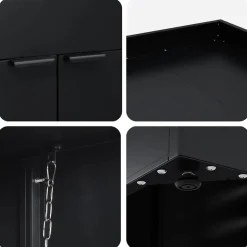 vidaXL Wheelie Bin Opbevaring til 3 Affaldscontainere Sort