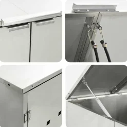 vidaXL Wheelie Bin Opbevaring til 3 Affaldscontainere Sølv