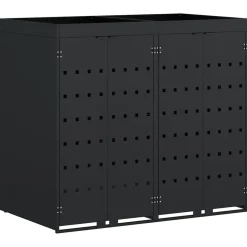 vidaXL Wheelie Bin Opbevaring til 2 Affaldscontainere Sort