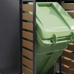 vidaXL Wheelie Bin Opbevaring til 3 Affaldscontainere Antracit Stål