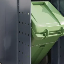vidaXL Wheelie Bin Opbevaring til 3 Affaldscontainere Lysegrå