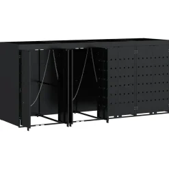 vidaXL Wheelie Bin Opbevaring til 4 Affaldscontainere Sort